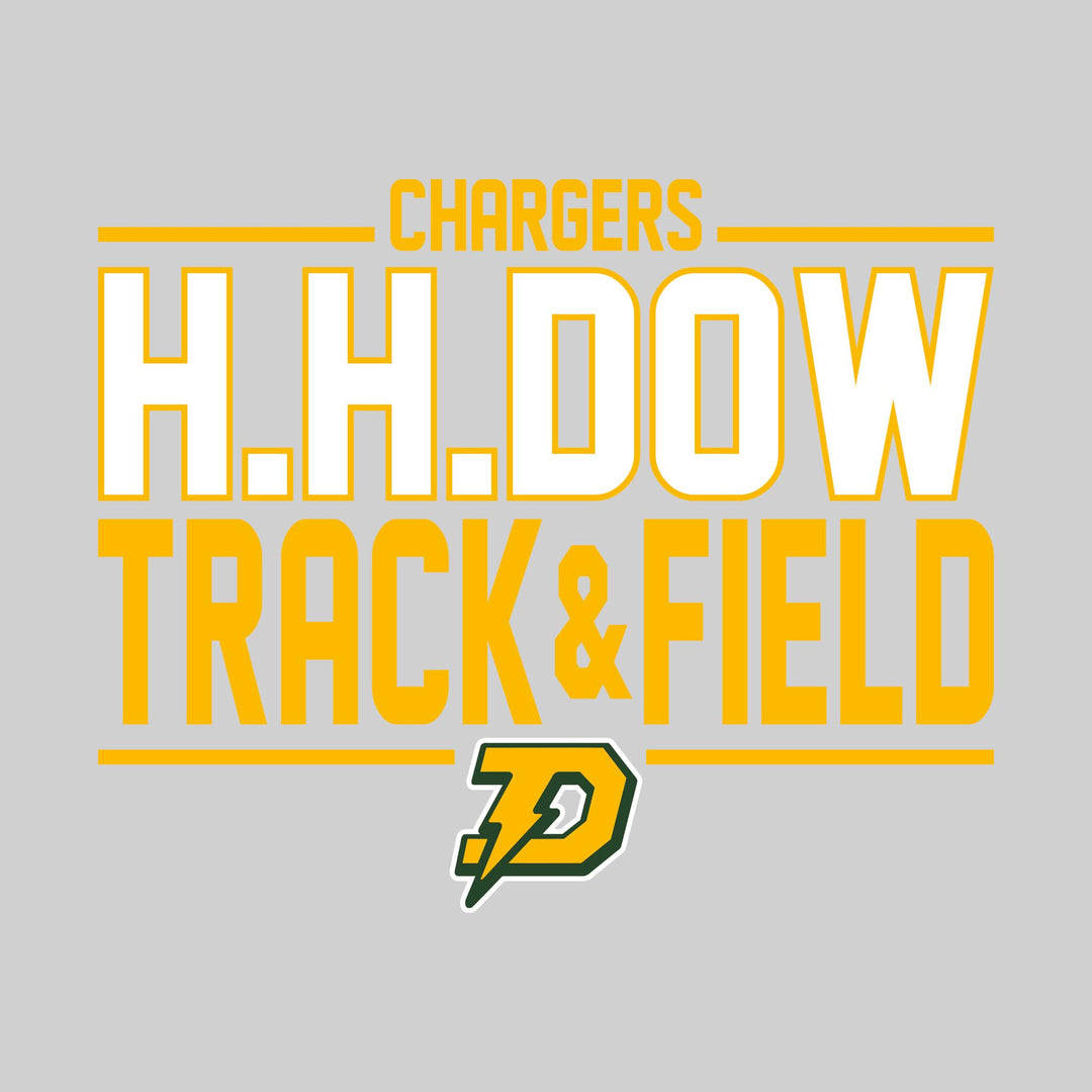 Midland Dow Chargers - Track &amp; Field - Bracketed School Name with Lower Mascot