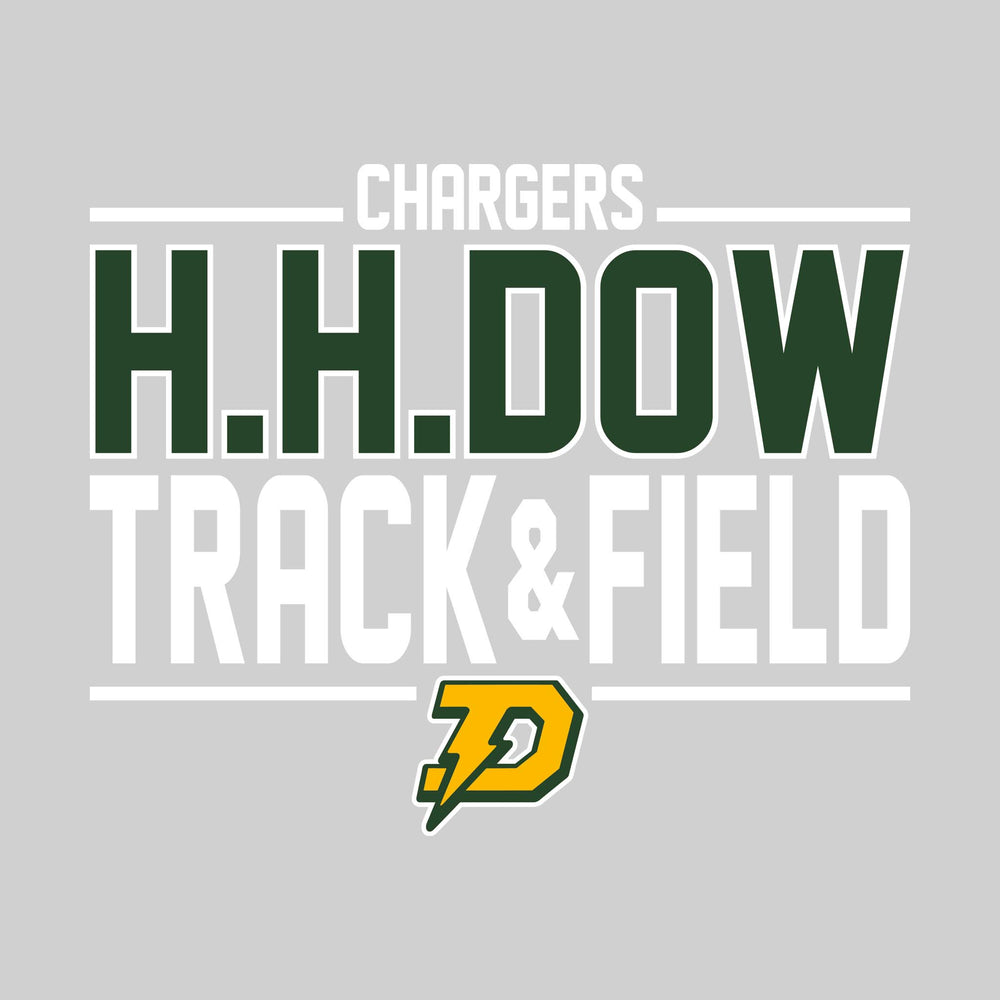 Midland Dow Chargers - Track & Field - Bracketed School Name with Lower Mascot