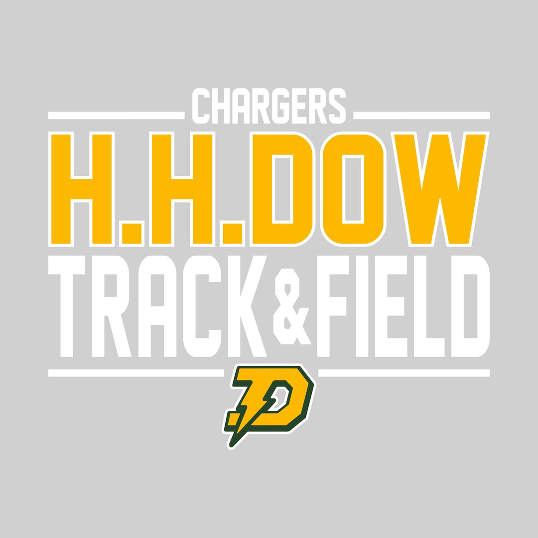 Midland Dow Chargers - Track &amp; Field - Bracketed School Name with Lower Mascot