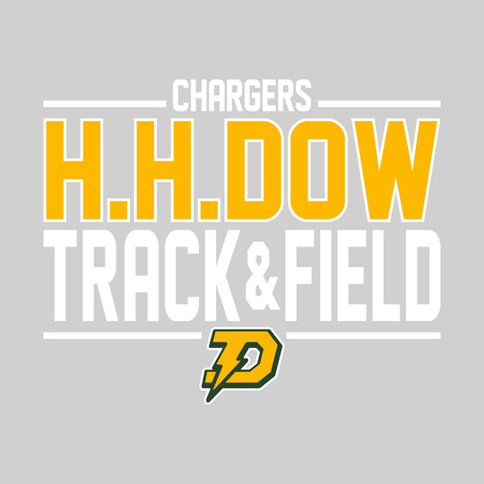 Midland Dow Chargers - Track &amp; Field - Bracketed School Name with Lower Mascot