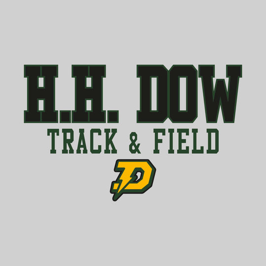 Midland Dow Chargers - Track &amp; Field - Outlined School Name Over Track &amp; Field with Mascot