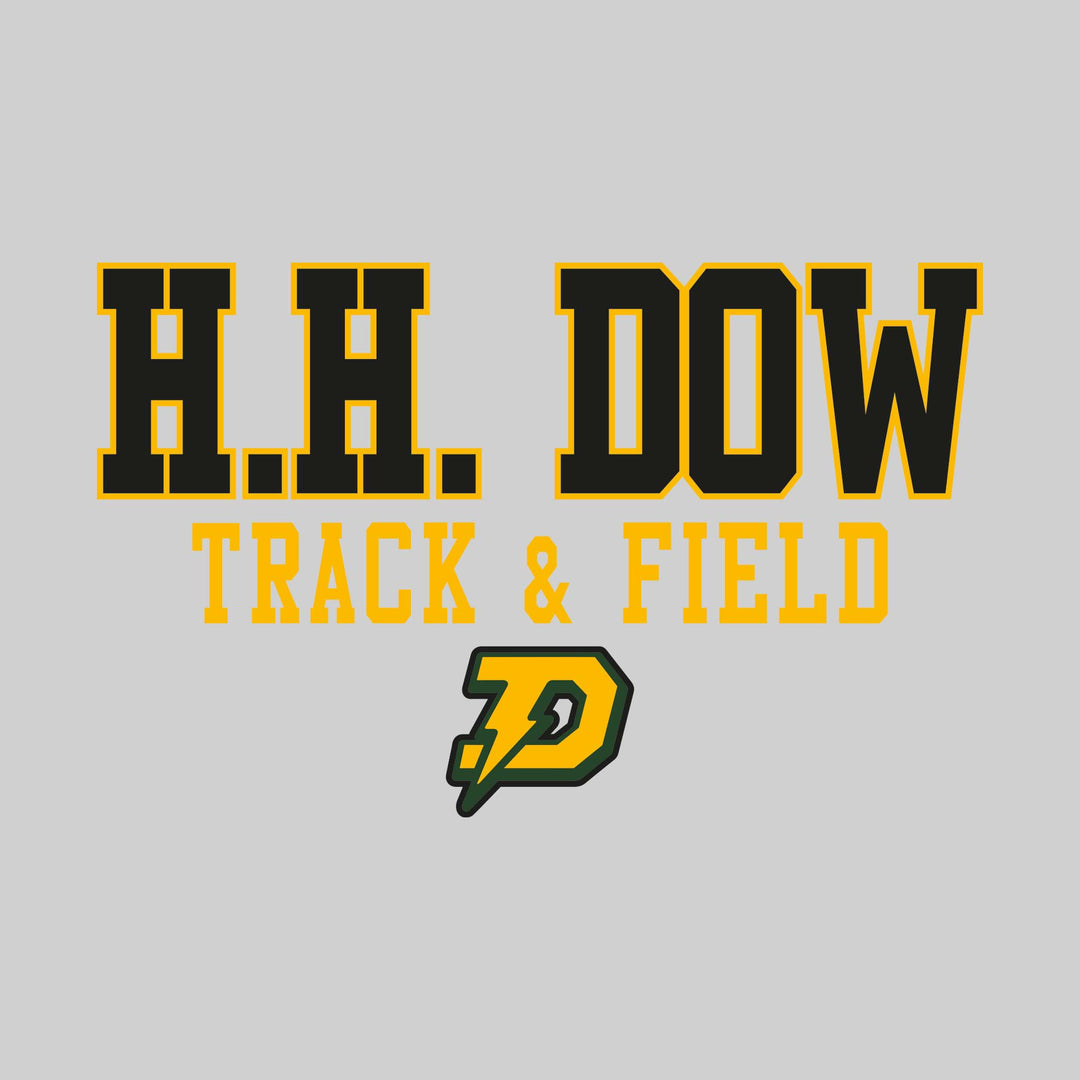 Midland Dow Chargers - Track &amp; Field - Outlined School Name Over Track &amp; Field with Mascot