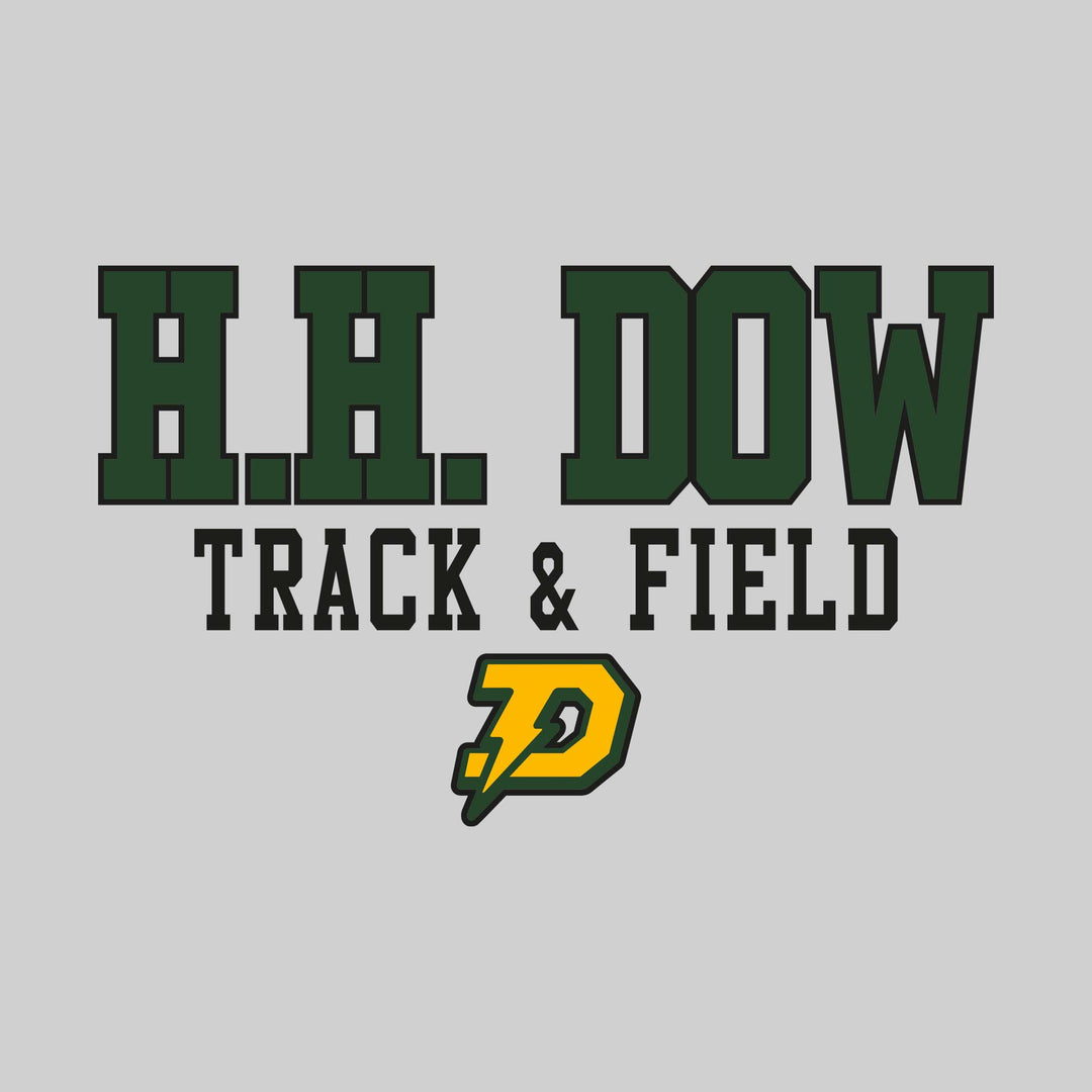 Midland Dow Chargers - Track &amp; Field - Outlined School Name Over Track &amp; Field with Mascot