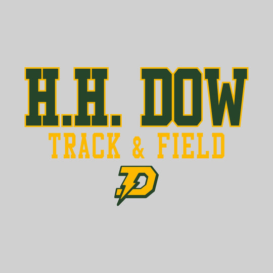 Midland Dow Chargers - Track &amp; Field - Outlined School Name Over Track &amp; Field with Mascot