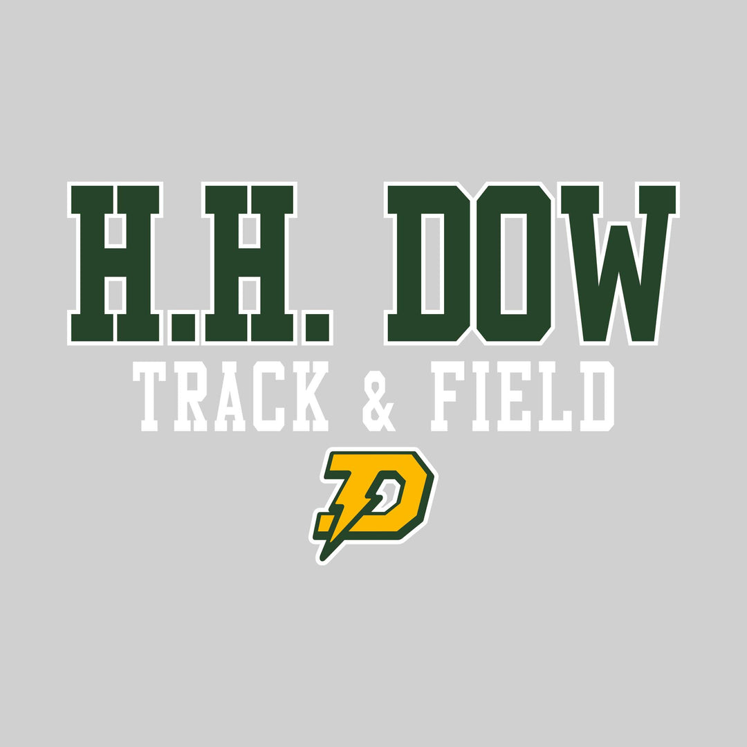 Midland Dow Chargers - Track &amp; Field - Outlined School Name Over Track &amp; Field with Mascot