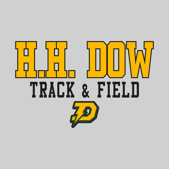Midland Dow Chargers - Track &amp; Field - Outlined School Name Over Track &amp; Field with Mascot