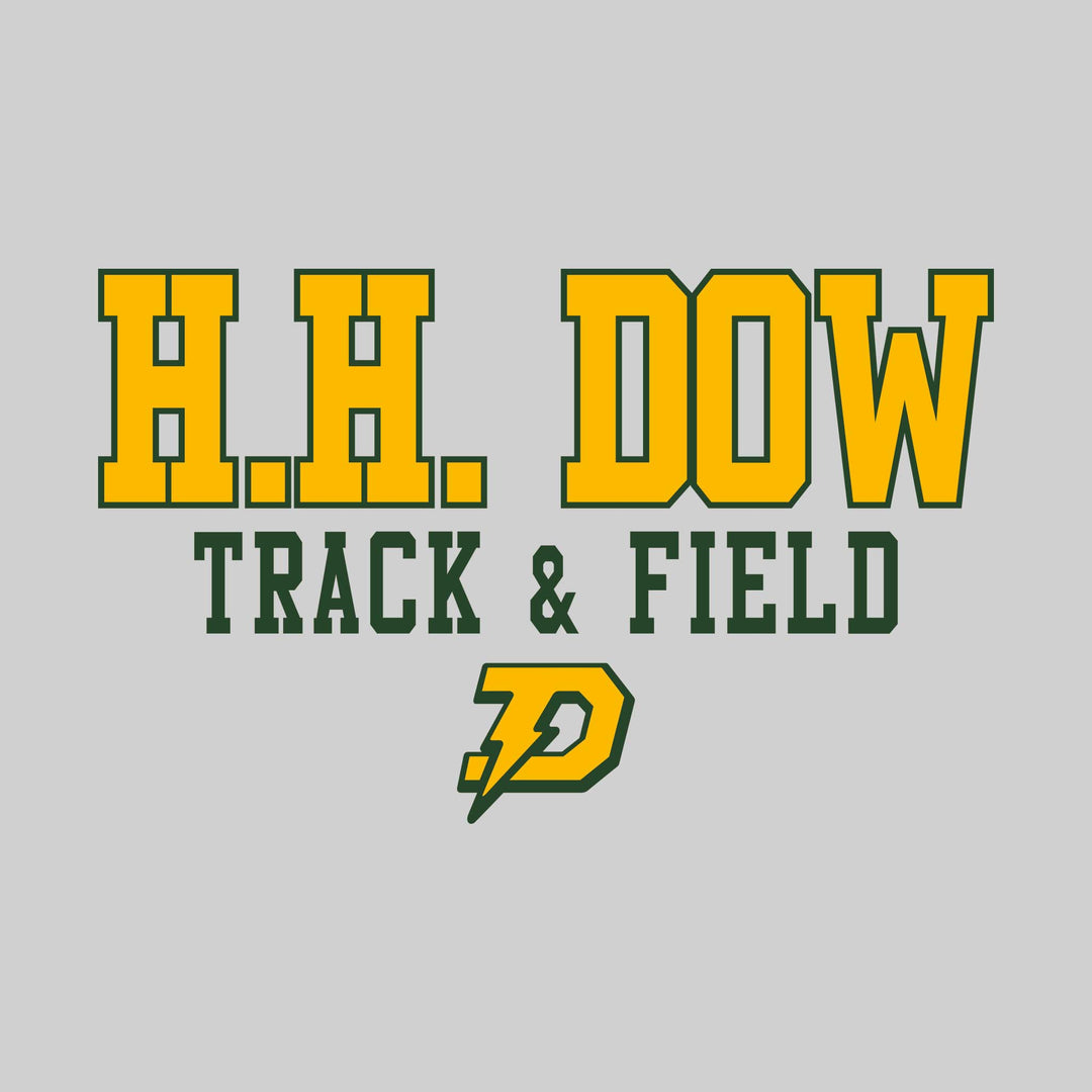 Midland Dow Chargers - Track &amp; Field - Outlined School Name Over Track &amp; Field with Mascot