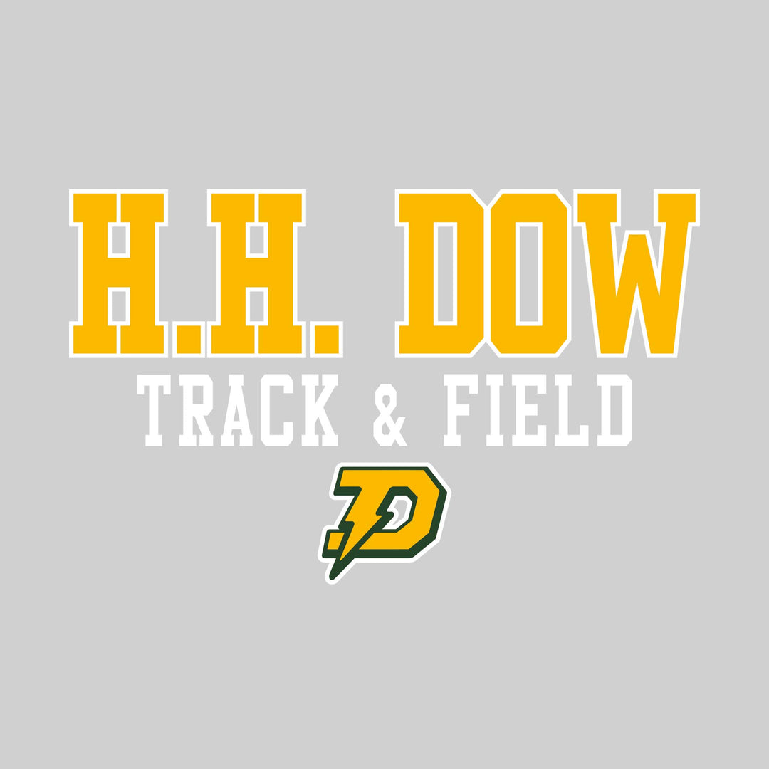 Midland Dow Chargers - Track &amp; Field - Outlined School Name Over Track &amp; Field with Mascot