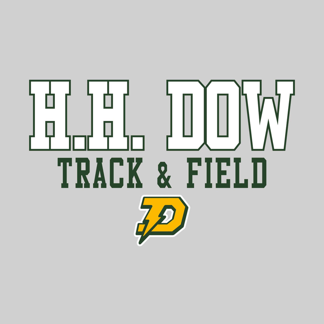 Midland Dow Chargers - Track &amp; Field - Outlined School Name Over Track &amp; Field with Mascot