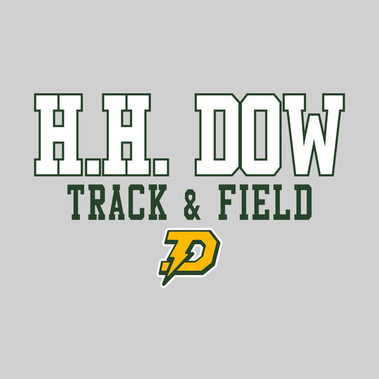 Midland Dow Chargers - Track &amp; Field - Outlined School Name Over Track &amp; Field with Mascot