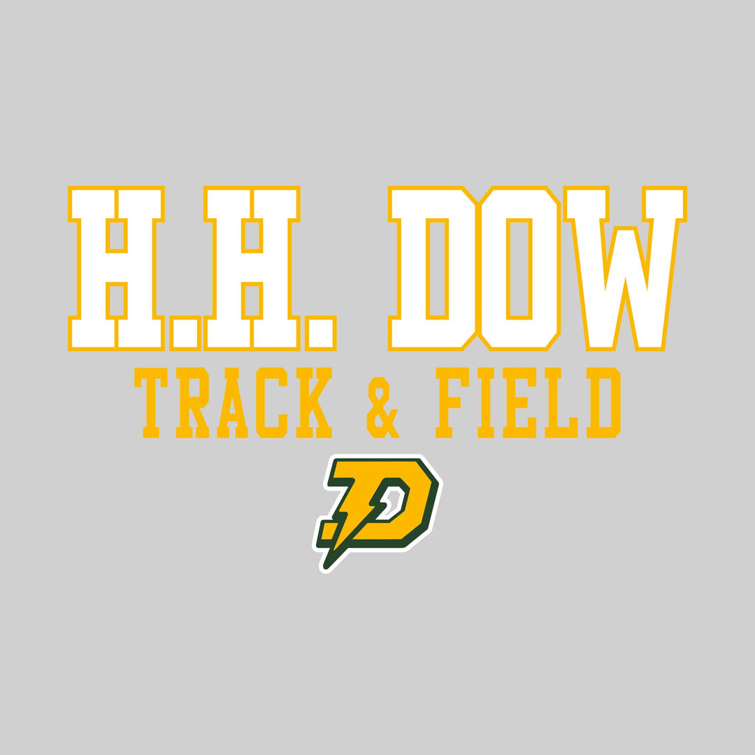 Midland Dow Chargers - Track &amp; Field - Outlined School Name Over Track &amp; Field with Mascot