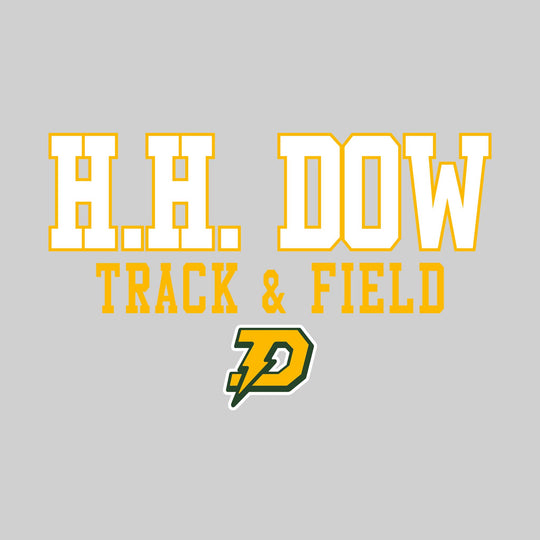 Midland Dow Chargers - Track &amp; Field - Outlined School Name Over Track &amp; Field with Mascot