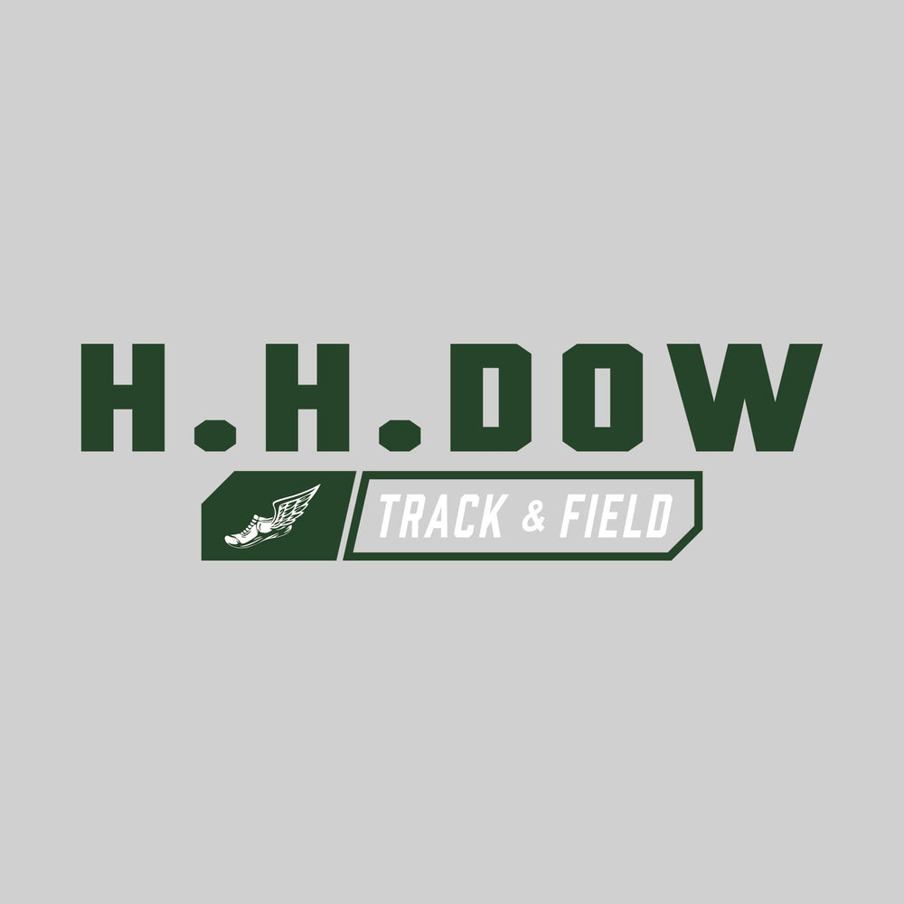 Midland Dow Chargers - Track & Field - School Name with Track & Field and Winged Shoe