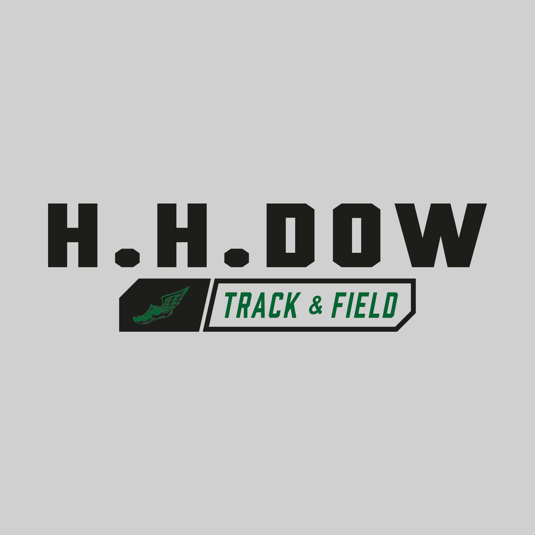 Midland Dow Chargers - Track & Field - School Name with Track & Field and Winged Shoe