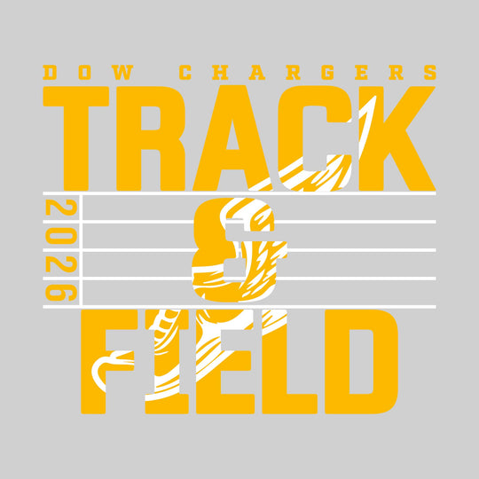 Midland Dow Chargers - Track &amp; Field - Track Lanes with Year and Winged Shoe