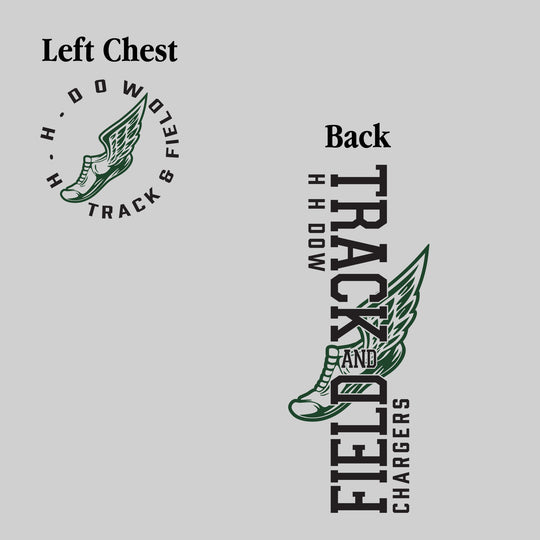 Midland Dow Chargers - Track &amp; Field - Vertical Track &amp; Field with School Name and Winged Shoe
