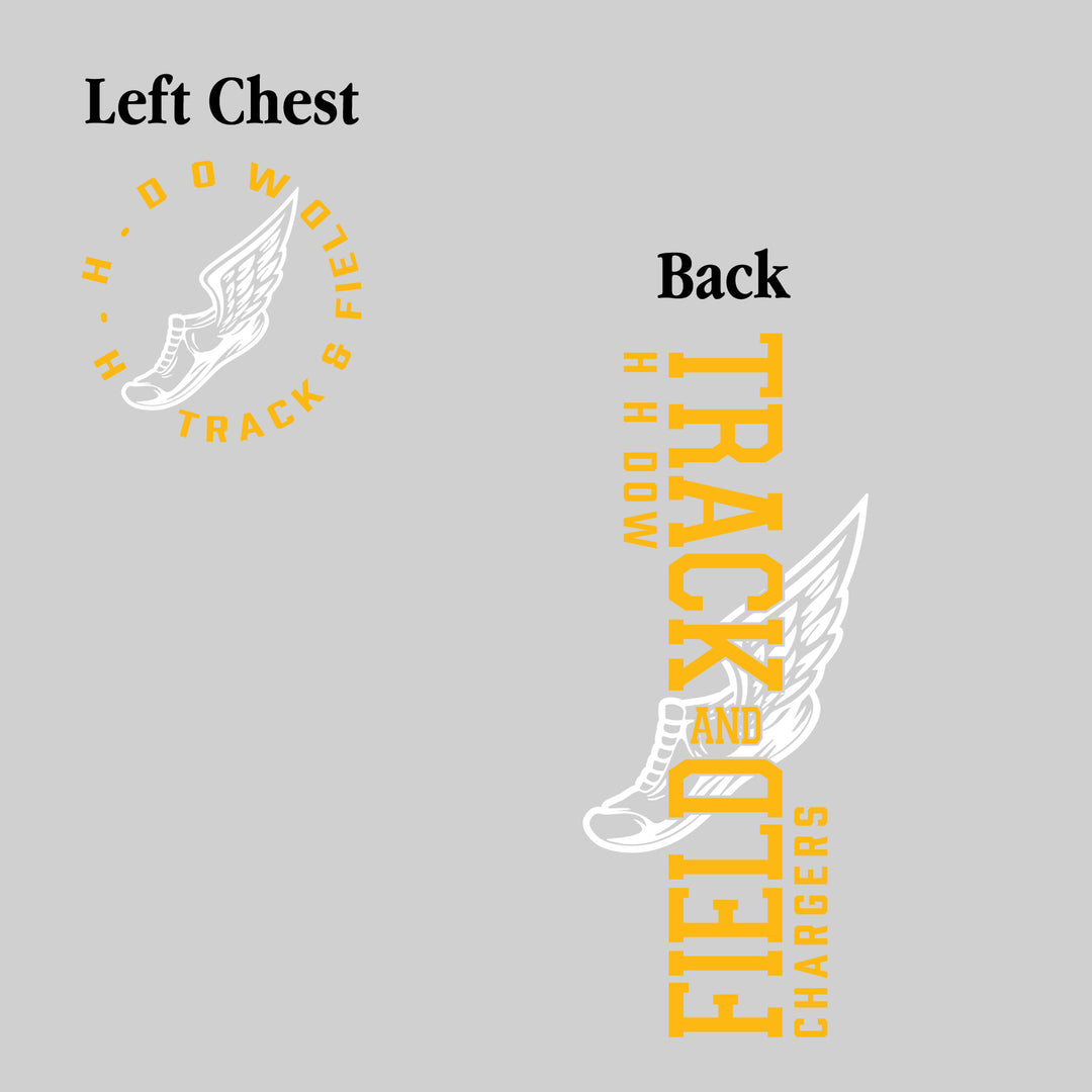 Midland Dow Chargers - Track &amp; Field - Vertical Track &amp; Field with School Name and Winged Shoe