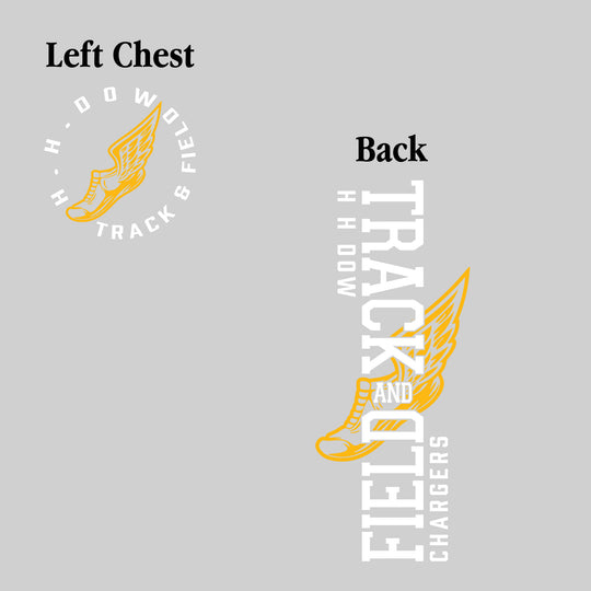 Midland Dow Chargers - Track &amp; Field - Vertical Track &amp; Field with School Name and Winged Shoe