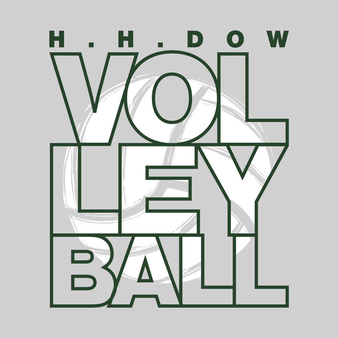Midland Dow Chargers - Volleyball - Stacked Letters with Sketched Volleyball Inset