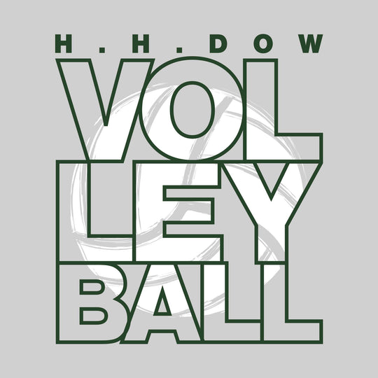 Midland Dow Chargers - Volleyball - Stacked Letters with Sketched Volleyball Inset