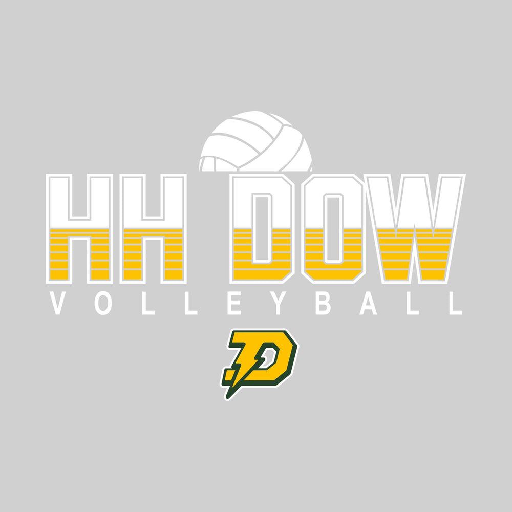 Midland Dow Chargers - Volleyball - Striped School Name with Mascot