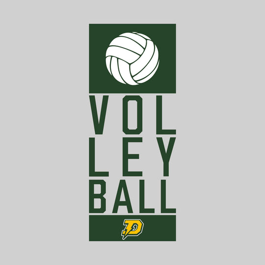 Midland Dow Chargers - Volleyball - Stacked Text with Volleyball and Mascot