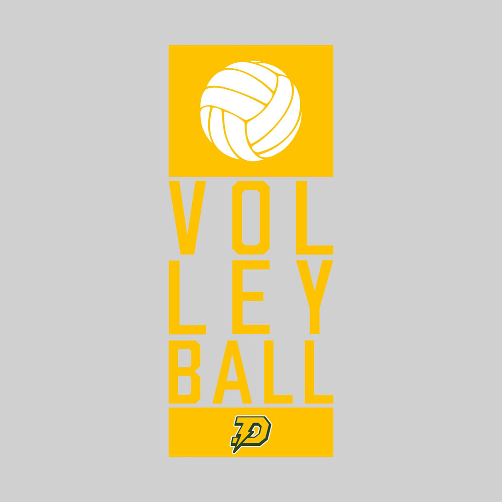 Midland Dow Chargers - Volleyball - Stacked Text with Volleyball and Mascot
