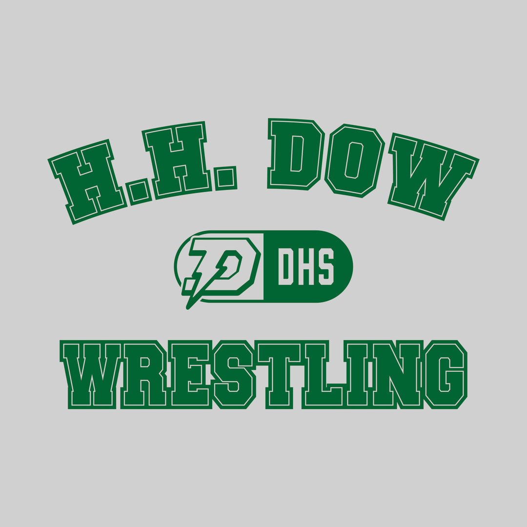 Midland Dow Chargers - Wrestling - Arched School Name with Mascot and DHS