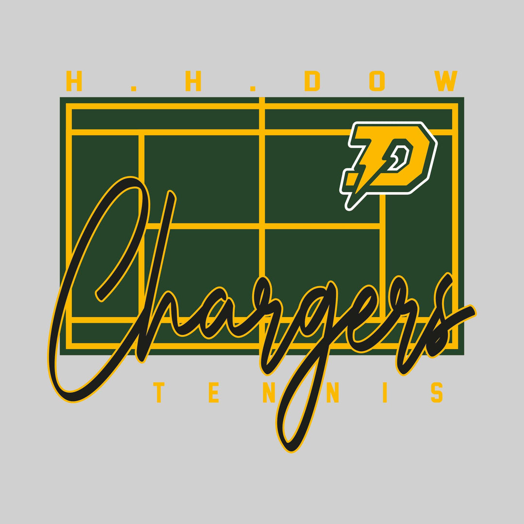 Midland Dow Chemics - Tennis - Tennis Court with School Name and Mascot