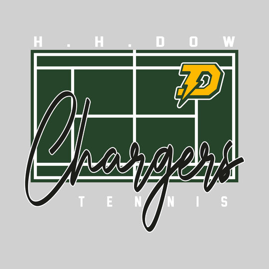 Midland Dow Chemics - Tennis - Tennis Court with School Name and Mascot