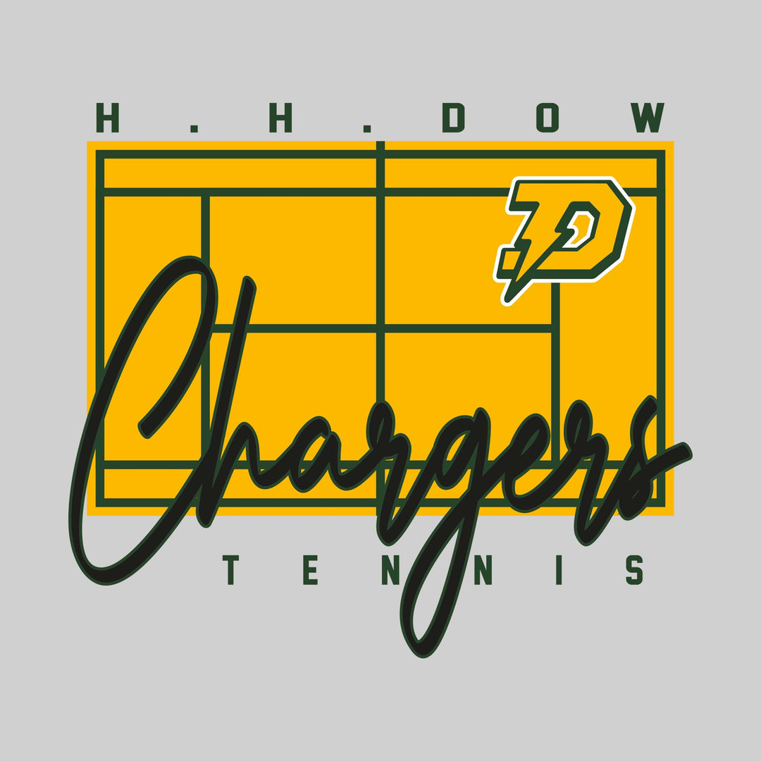 Midland Dow Chemics - Tennis - Tennis Court with School Name and Mascot