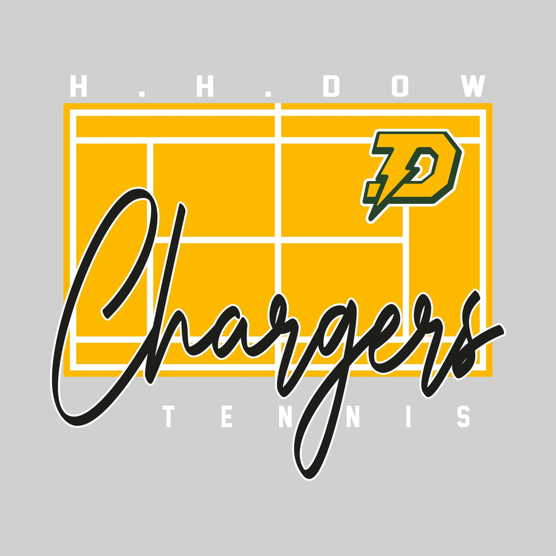 Midland Dow Chemics - Tennis - Tennis Court with School Name and Mascot