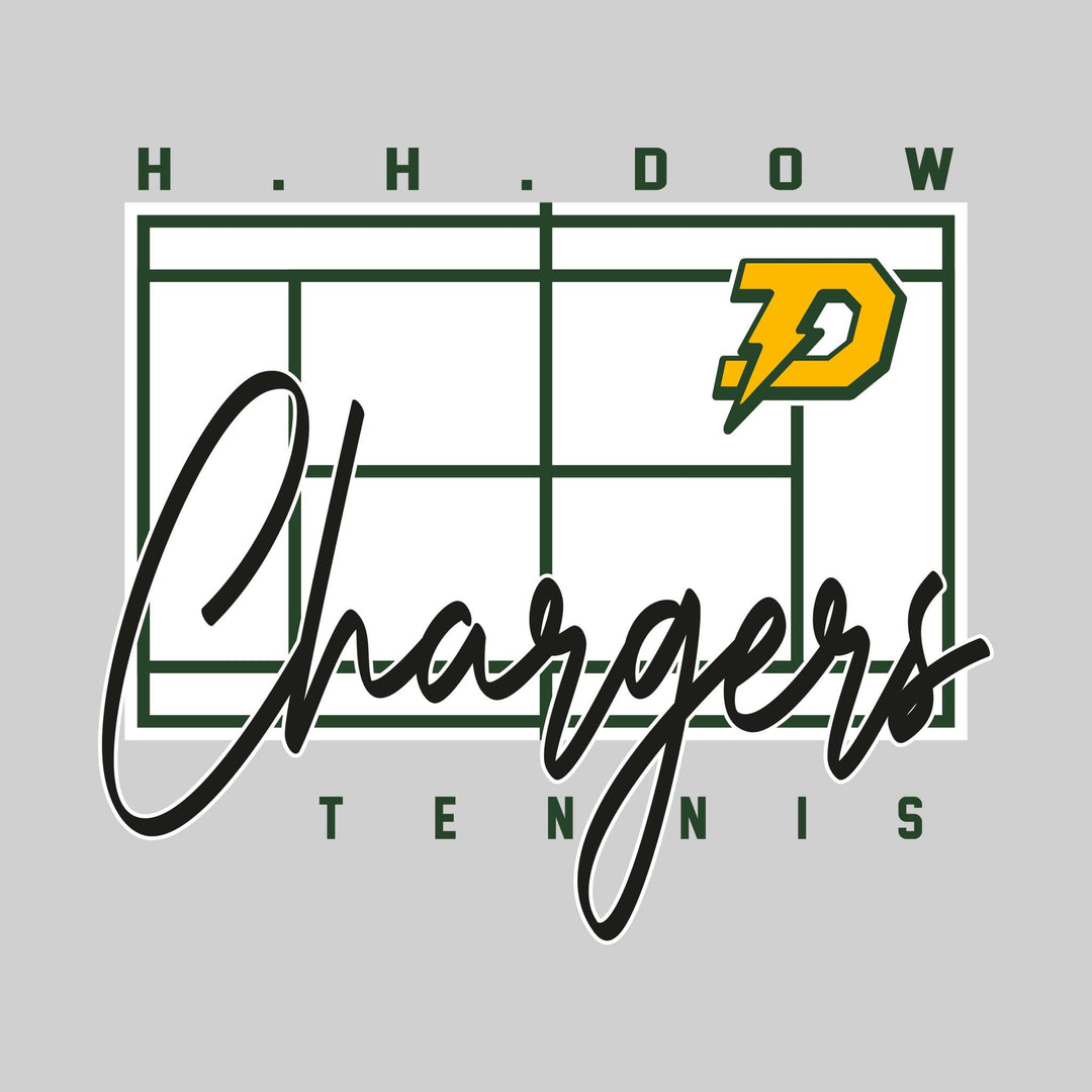 Midland Dow Chemics - Tennis - Tennis Court with School Name and Mascot