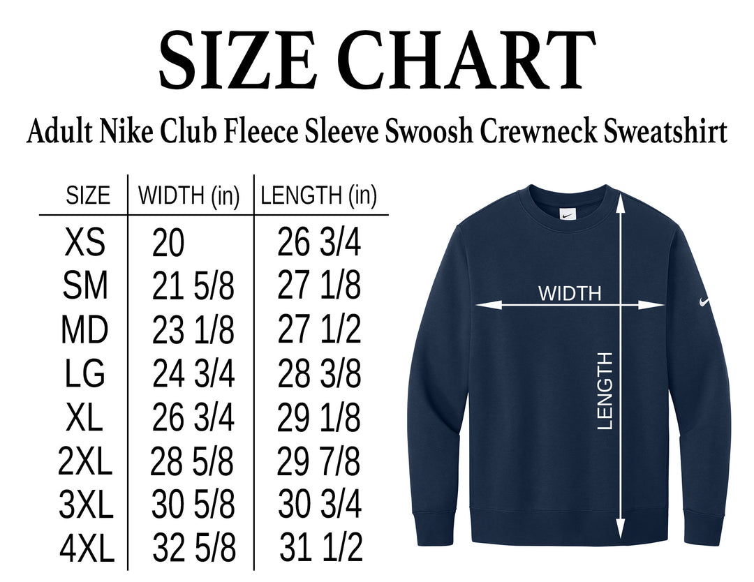 Adult - John Glenn Bobcats Varity Boys Tennis - 2026 - Nike Club Fleece Sleeve Swoosh Crewneck Sweatshirt
