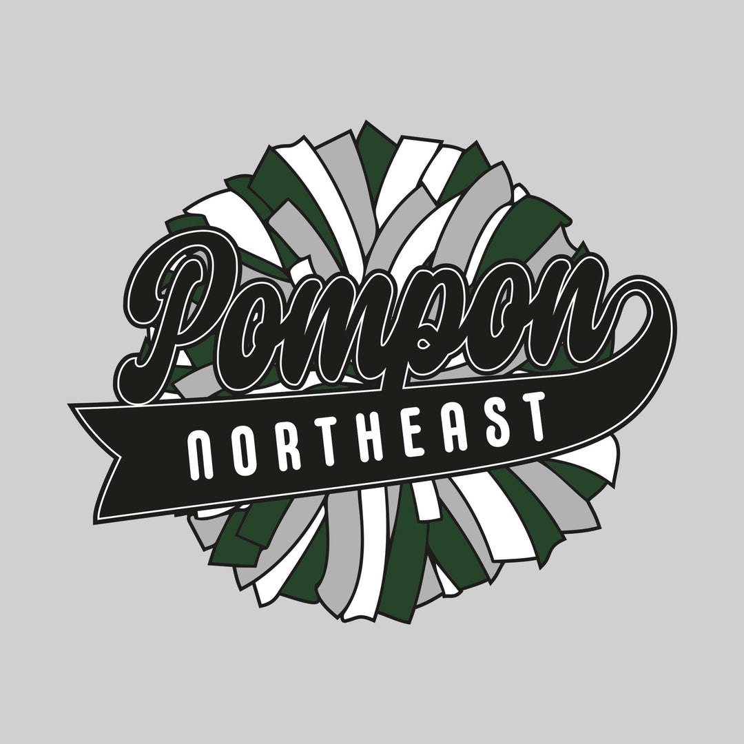 Northeast Middle School - Poms - Oversized Pom with Cursive Pompon and School Name