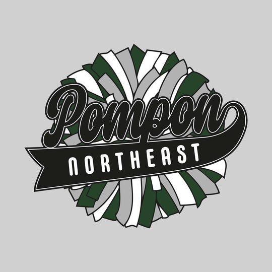 Northeast Middle School - Poms - Oversized Pom with Cursive Pompon and School Name