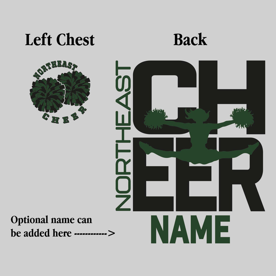 Northeast Middle School - Cheer - Cheer Stacked with Cheerleader Silhouette