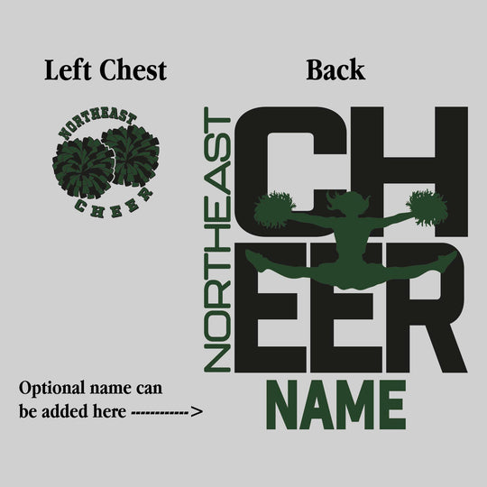 Northeast Middle School - Cheer - Cheer Stacked with Cheerleader Silhouette