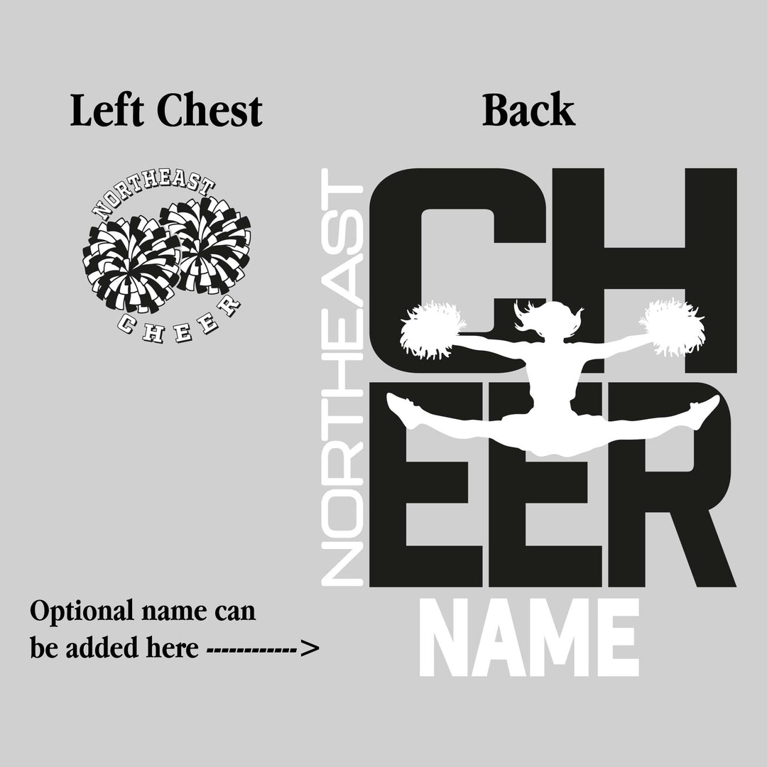 Northeast Middle School - Cheer - Cheer Stacked with Cheerleader Silhouette