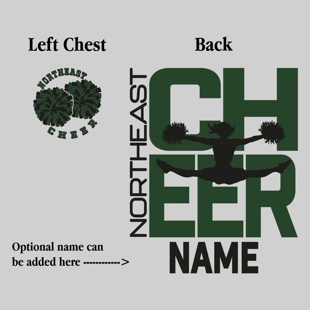 Northeast Middle School - Cheer - Cheer Stacked with Cheerleader Silhouette
