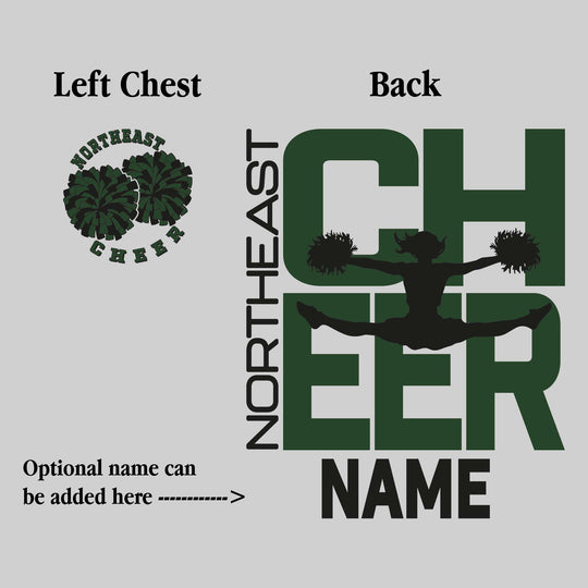 Northeast Middle School - Cheer - Cheer Stacked with Cheerleader Silhouette