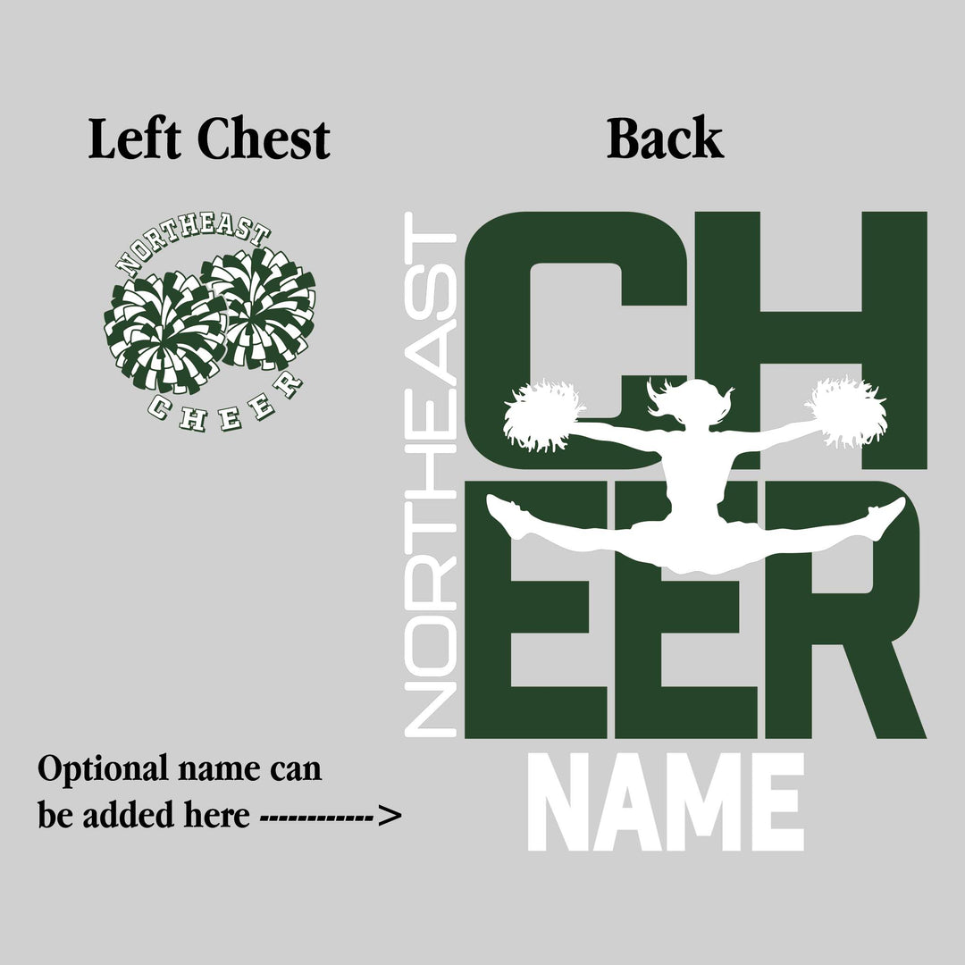 Northeast Middle School - Cheer - Cheer Stacked with Cheerleader Silhouette