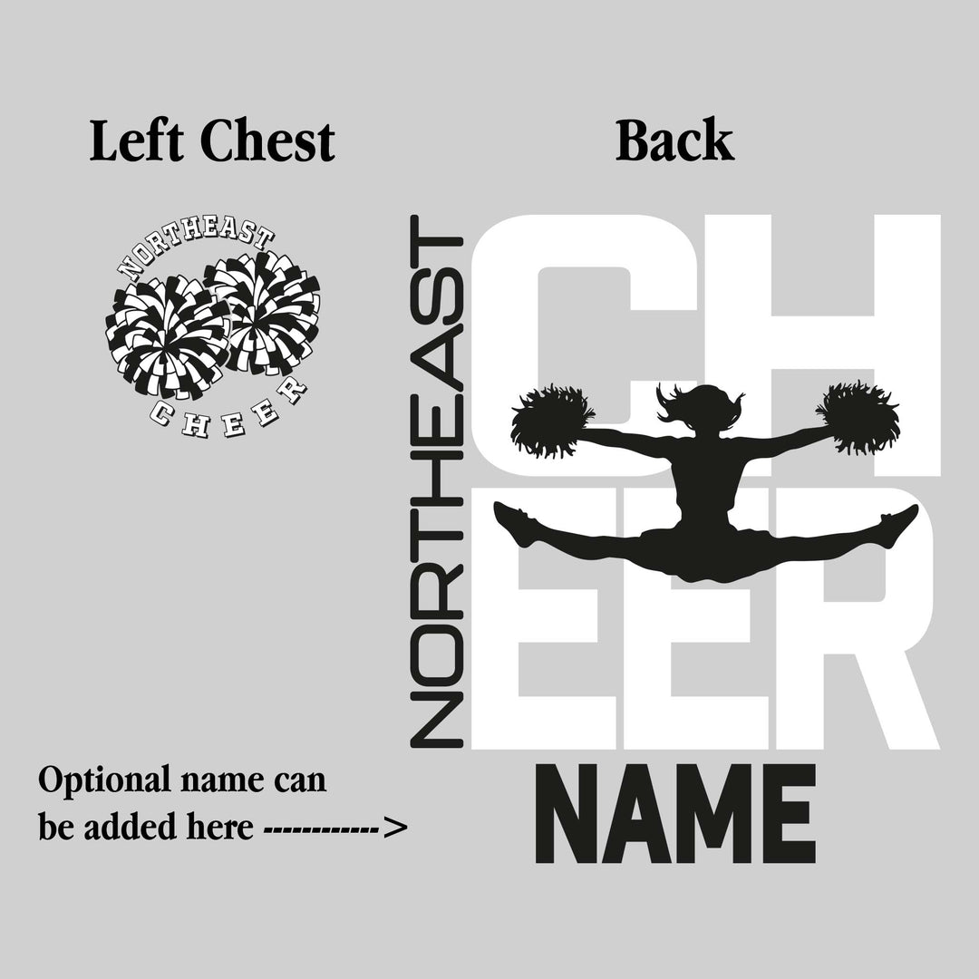 Northeast Middle School - Cheer - Cheer Stacked with Cheerleader Silhouette