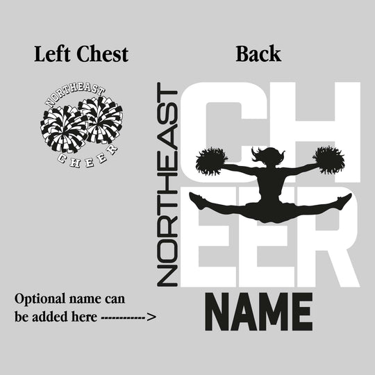 Northeast Middle School - Cheer - Cheer Stacked with Cheerleader Silhouette