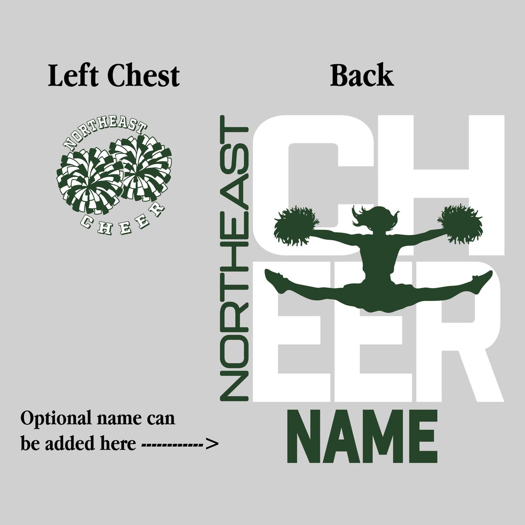 Northeast Middle School - Cheer - Cheer Stacked with Cheerleader Silhouette