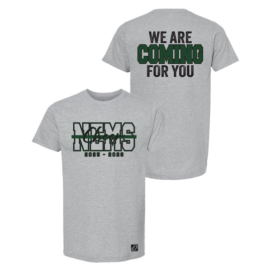Northeast Middle School - Cheer - NEMS Outlined with Cursive Cheer and Color Bar - Team Shirt