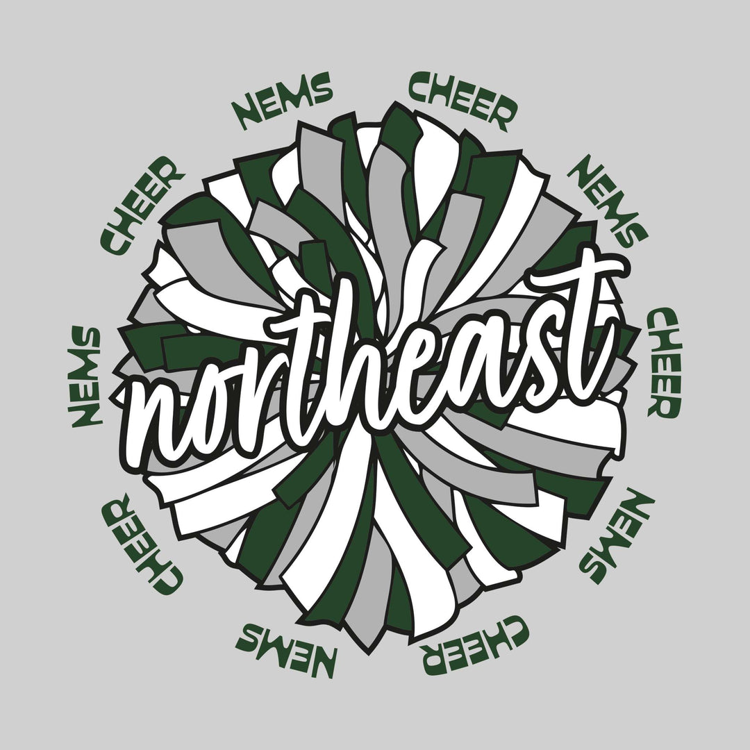 Northeast Middle School - Cheer - Oversized Pom with Circular NEMS Cheer Text