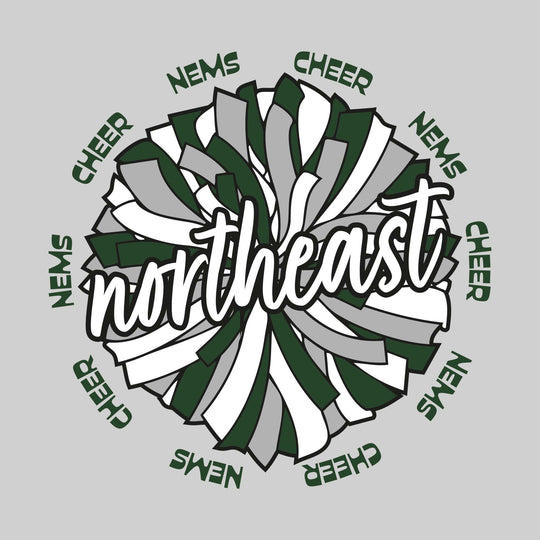 Northeast Middle School - Cheer - Oversized Pom with Circular NEMS Cheer Text
