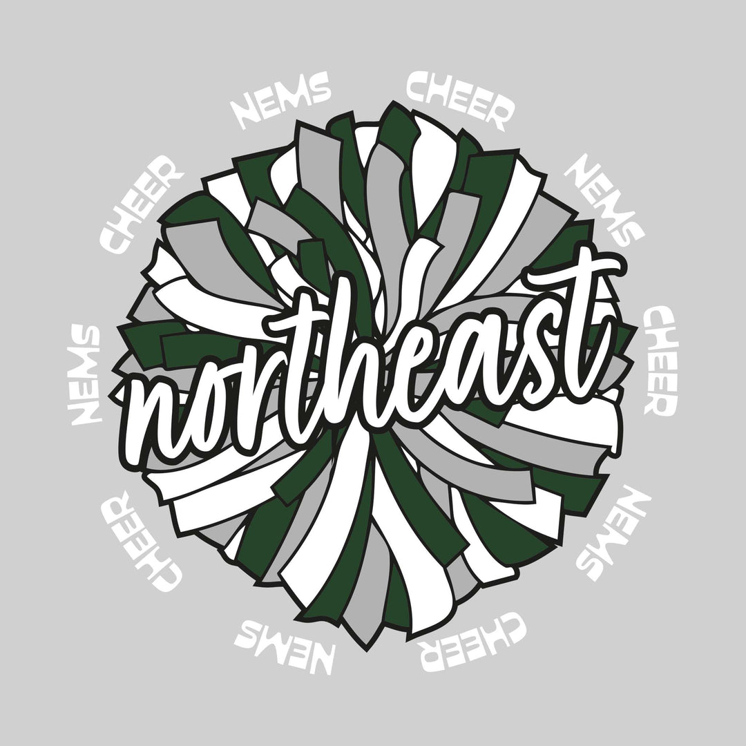 Northeast Middle School - Cheer - Oversized Pom with Circular NEMS Cheer Text