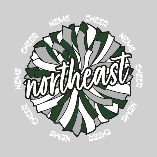 Northeast Middle School - Cheer - Oversized Pom with Circular NEMS Cheer Text